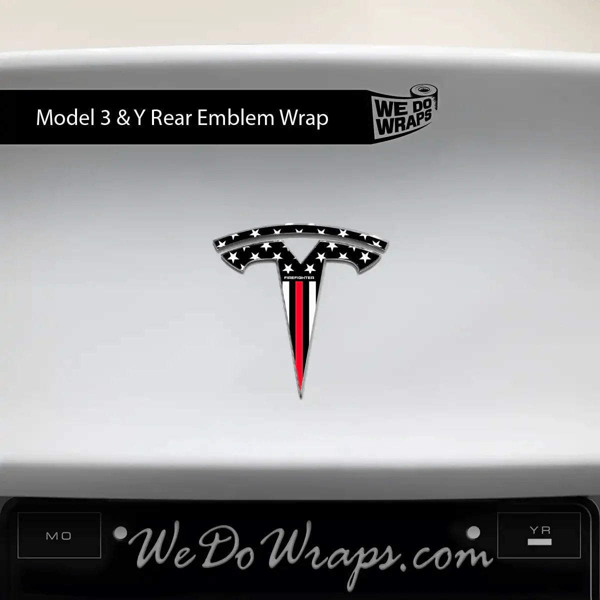 First Responders Firefighter Tesla Emblem Decals (Front + Back) | Model Y