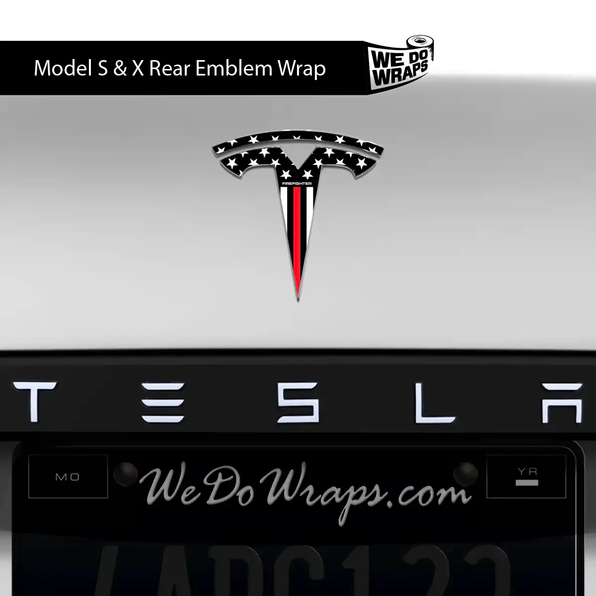 First Responders Firefighter Tesla Emblem Decals (Front + Back) | Model S