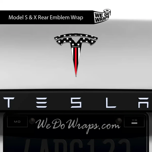 First Responders Firefighter Tesla Emblem Decals (Front + Back) | Model S