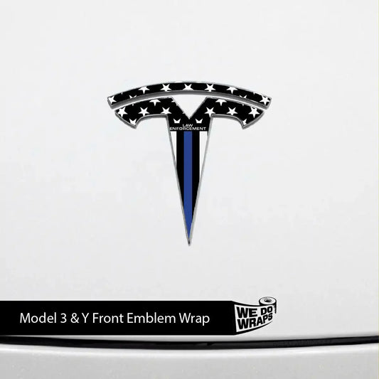 First Responders Law Enforcement Tesla Emblem Decals (Front + Back) | Model Y