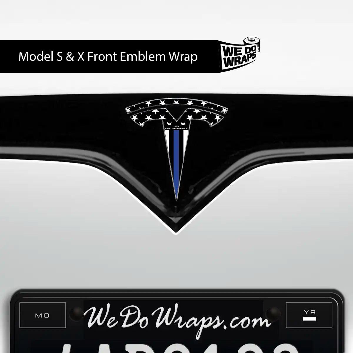 First Responders Law Enforcement Tesla Emblem Decals (Front + Back) | Model X
