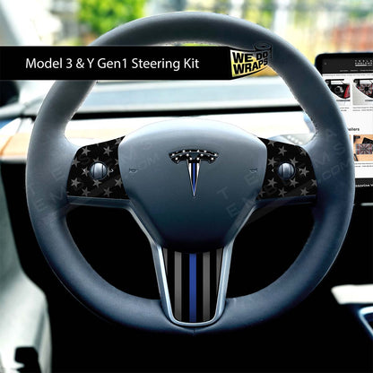 First Responders Law Enforcement Tesla Steering Wheel Wrap | M3 2017-Jan 2024