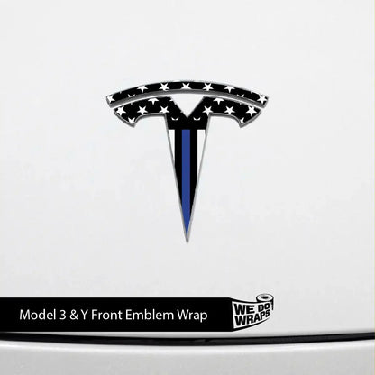 First Responders Law Enforcement Tesla Emblem Decals (Front + Back) | Model Y