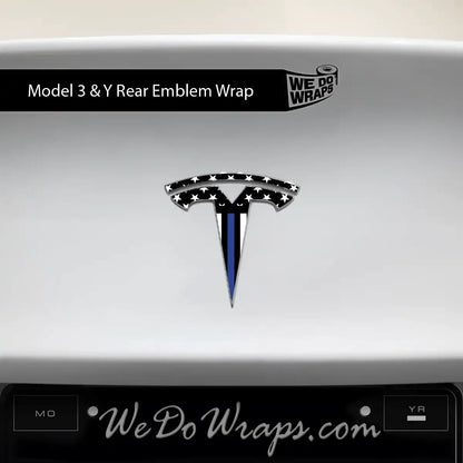 First Responders Law Enforcement Tesla Emblem Decals (Front + Back) | Model Y
