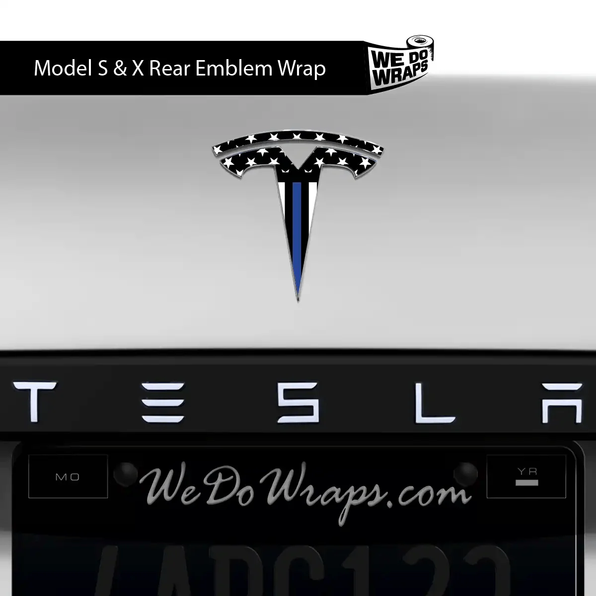 First Responders Law Enforcement Tesla Emblem Decals (Front + Back) | Model S