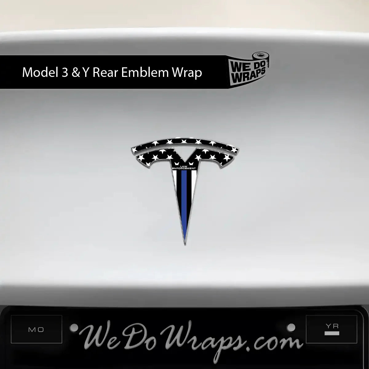 First Responders Law Enforcement Tesla Emblem Decals (Front + Back) | Model Y