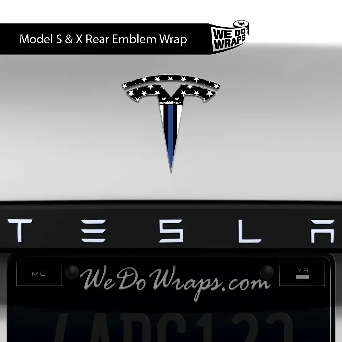 First Responders Law Enforcement Tesla Emblem Decals (Front + Back) | Model S