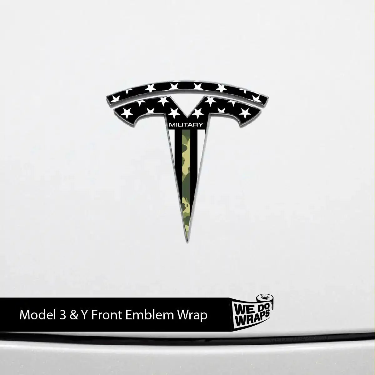 First Responders Armed Forces Tesla Emblem Decals (Front + Back) | Model Y