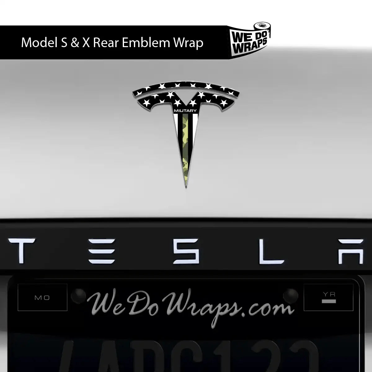 First Responders Armed Forces Tesla Emblem Decals (Front + Back) | Model S