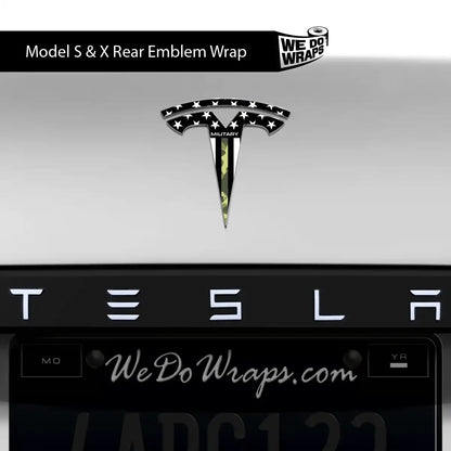 First Responders Armed Forces Tesla Emblem Decals (Front + Back) | Model S