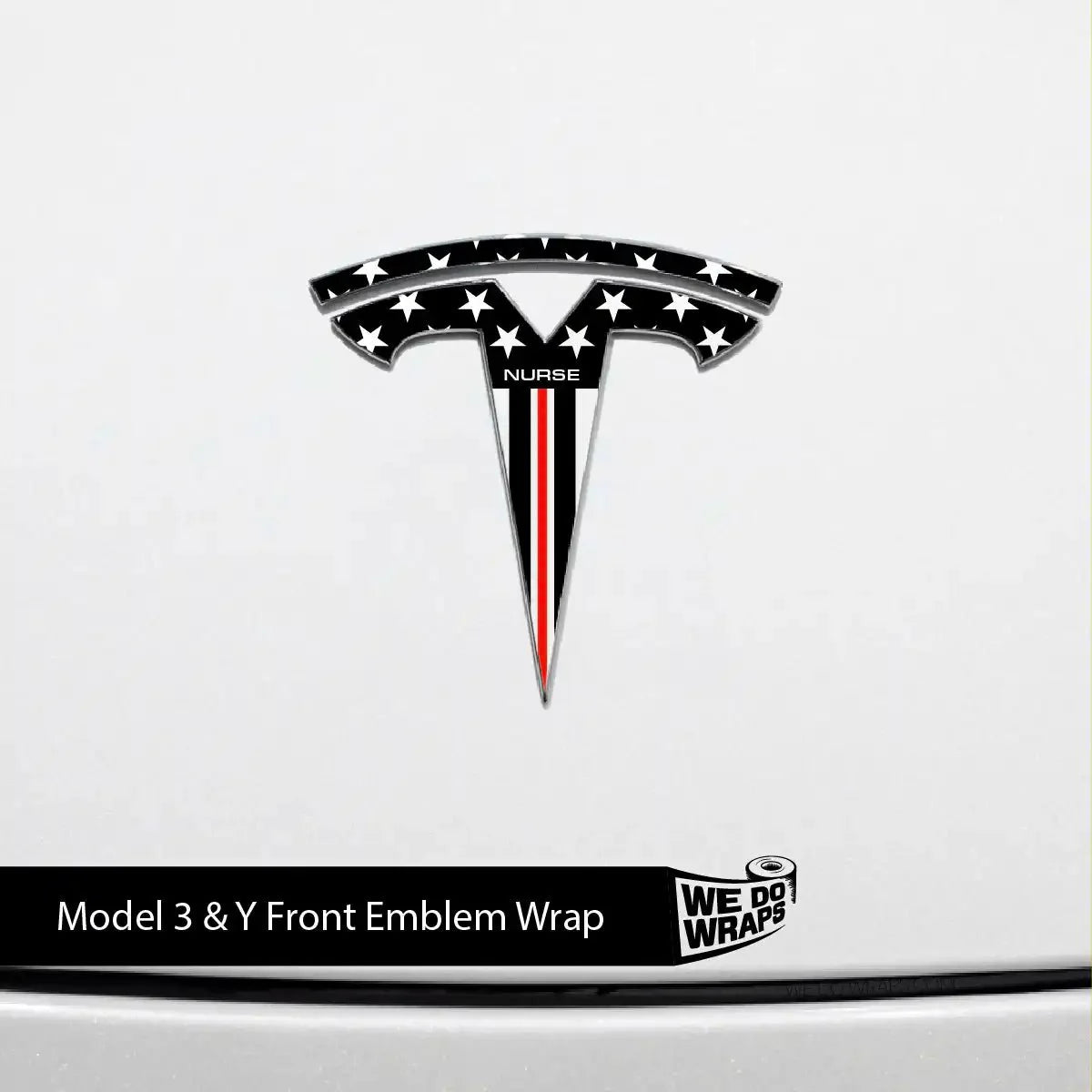 First Responders Nurse Tesla Emblem Decals (Front + Back) | Model Y
