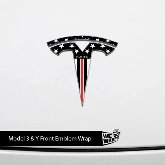 First Responders Nurse Tesla Emblem Decals (Front + Back) | Model Y