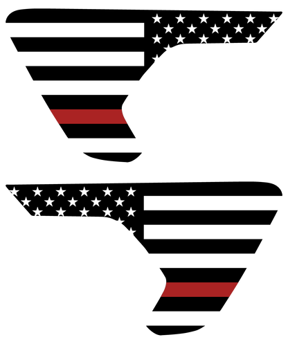 Thin Red Line Flag Vent Decals