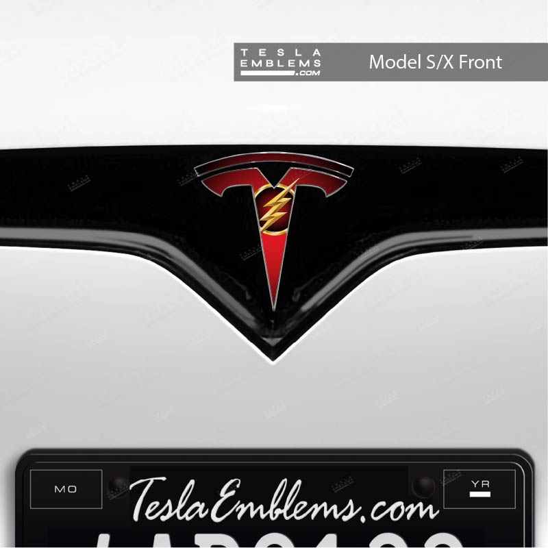 Flash Tesla Emblem Decals (Front + Back) | Model S