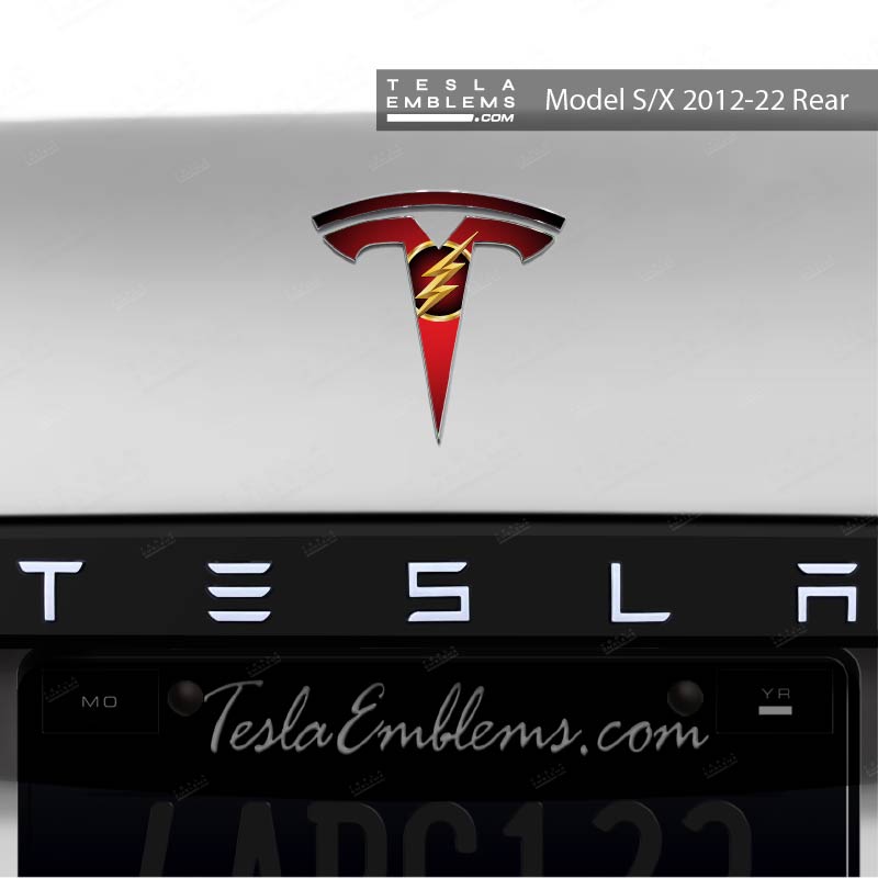 Flash Tesla Emblem Decals (Front + Back) | Model S