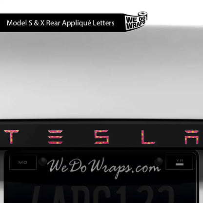 Flower Power Tesla Emblem Decals (Front + Back) | Model X