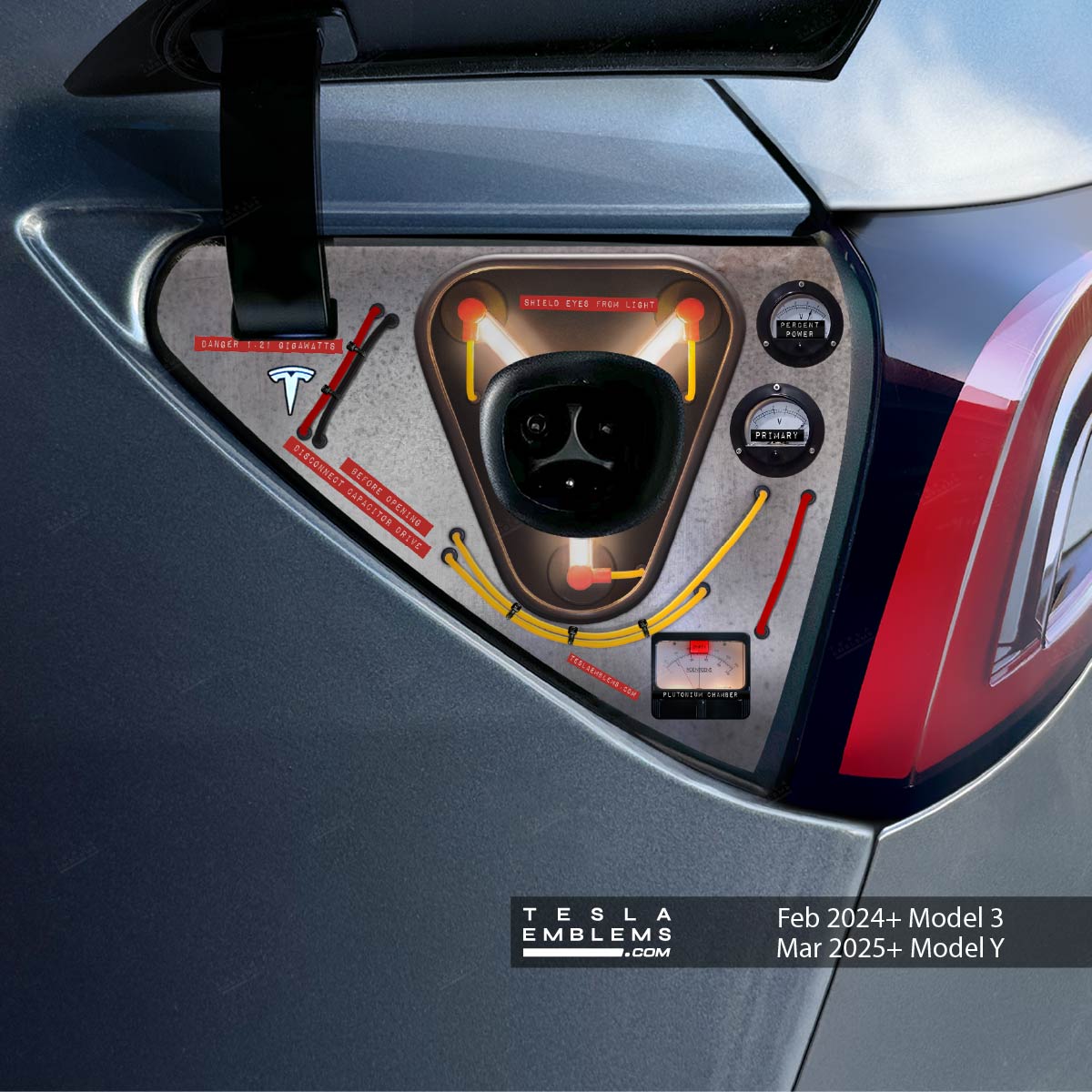 Flux Capacitor Tesla Charge Port Wrap | Model 3