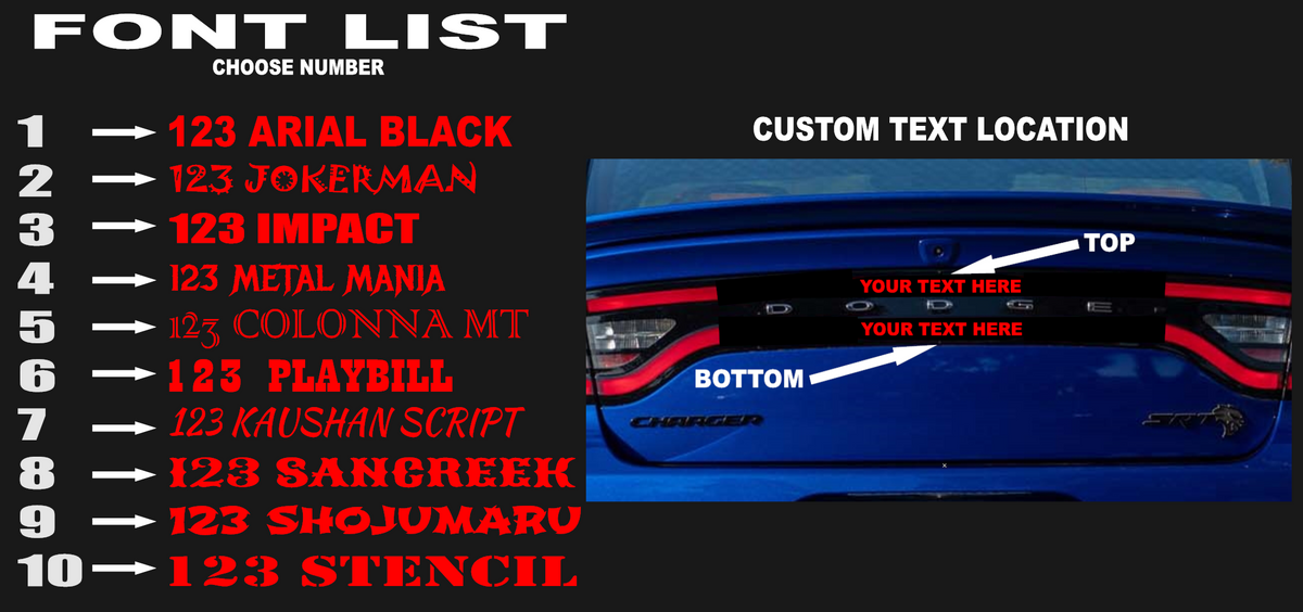 14-26 Dodge Durango Taillight Decal Design 11