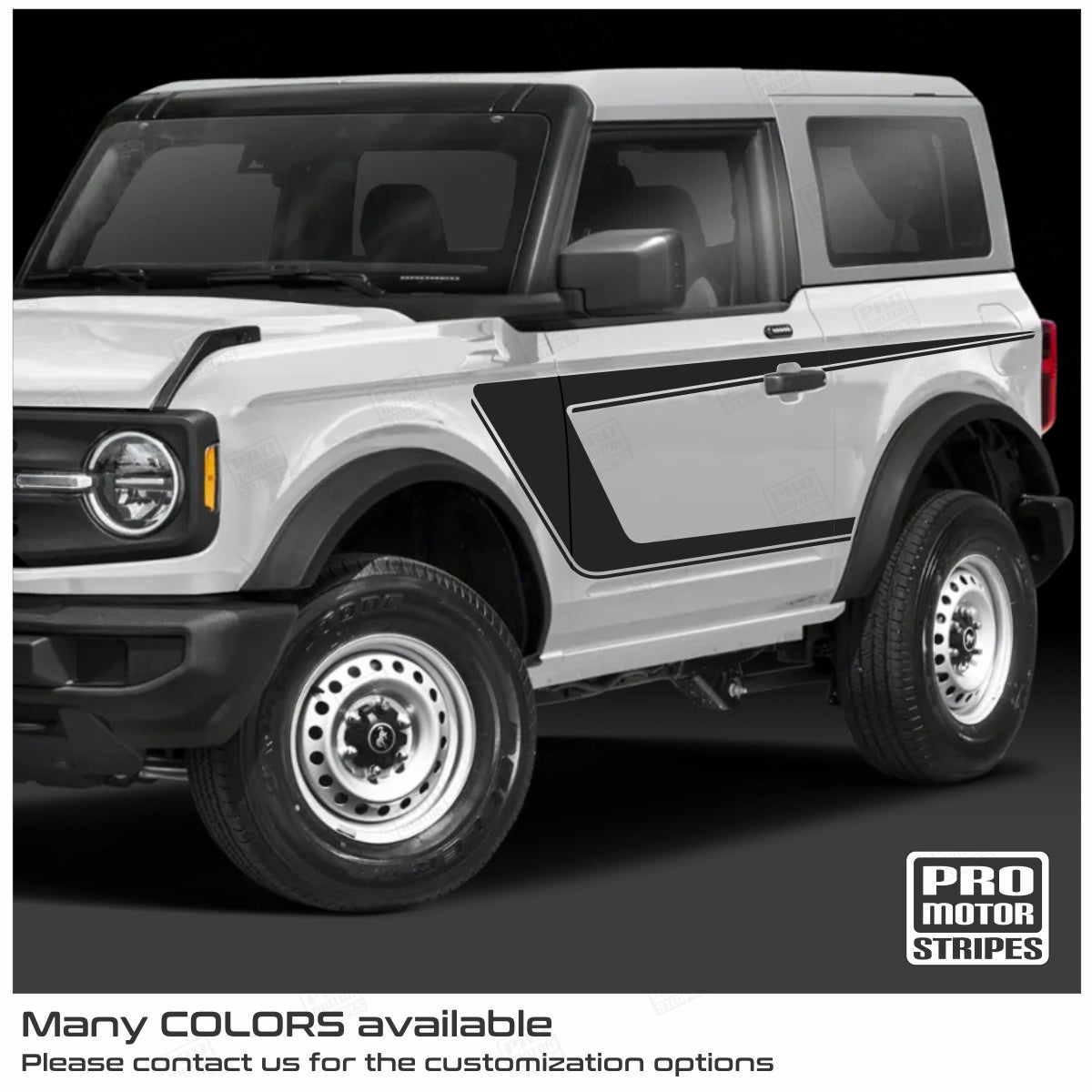 Ford Bronco 2-Door 2021-2025 Full Side Accent U-Stripe Decals
