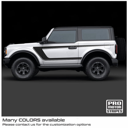 Ford Bronco 2-Door 2021-2025 Full Side Accent U-Stripe Decals