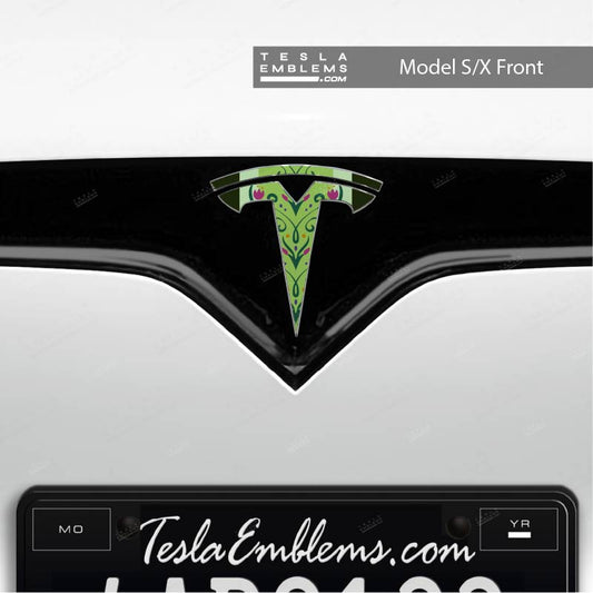 Frozen Anna Tesla Emblem Decals (Front + Back) | Model S