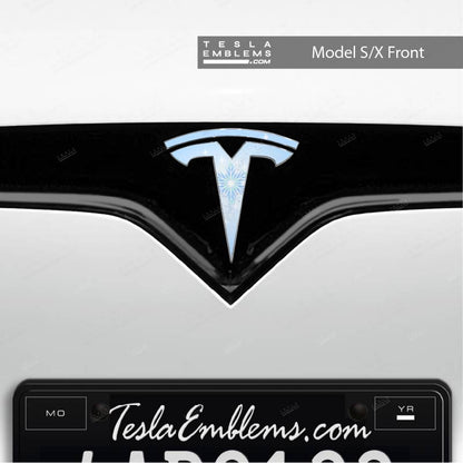 Frozen Elsa Tesla Emblem Decals (Front + Back) | Model X