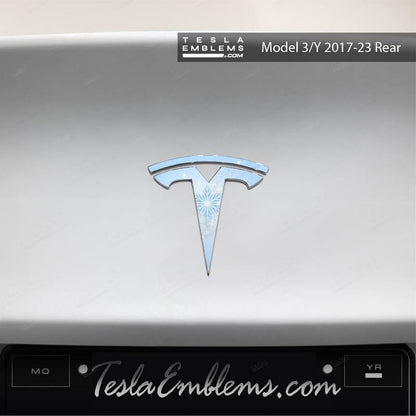 Frozen Elsa Tesla Emblem Decals (Front + Back) | Model Y
