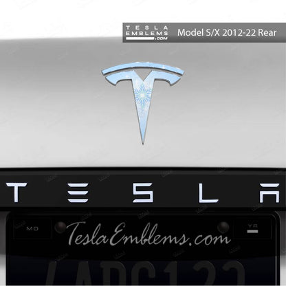 Frozen Elsa Tesla Emblem Decals (Front + Back) | Model X