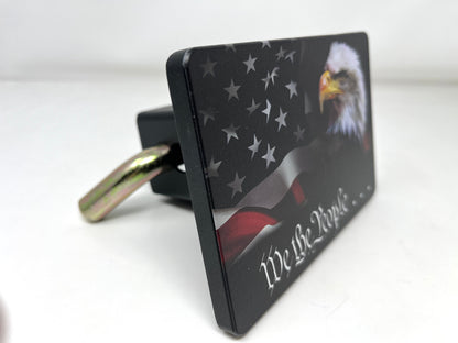 We The People With American Flag and Eagle Full Color Hitch Cover