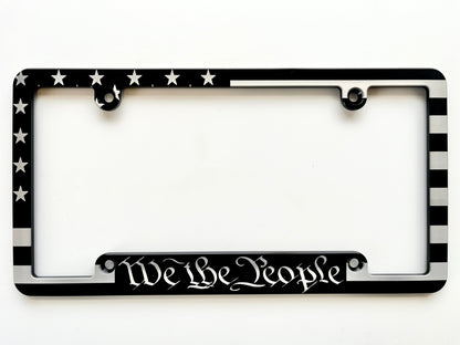 We The People American Flag Billet Aluminum License Plate Frame