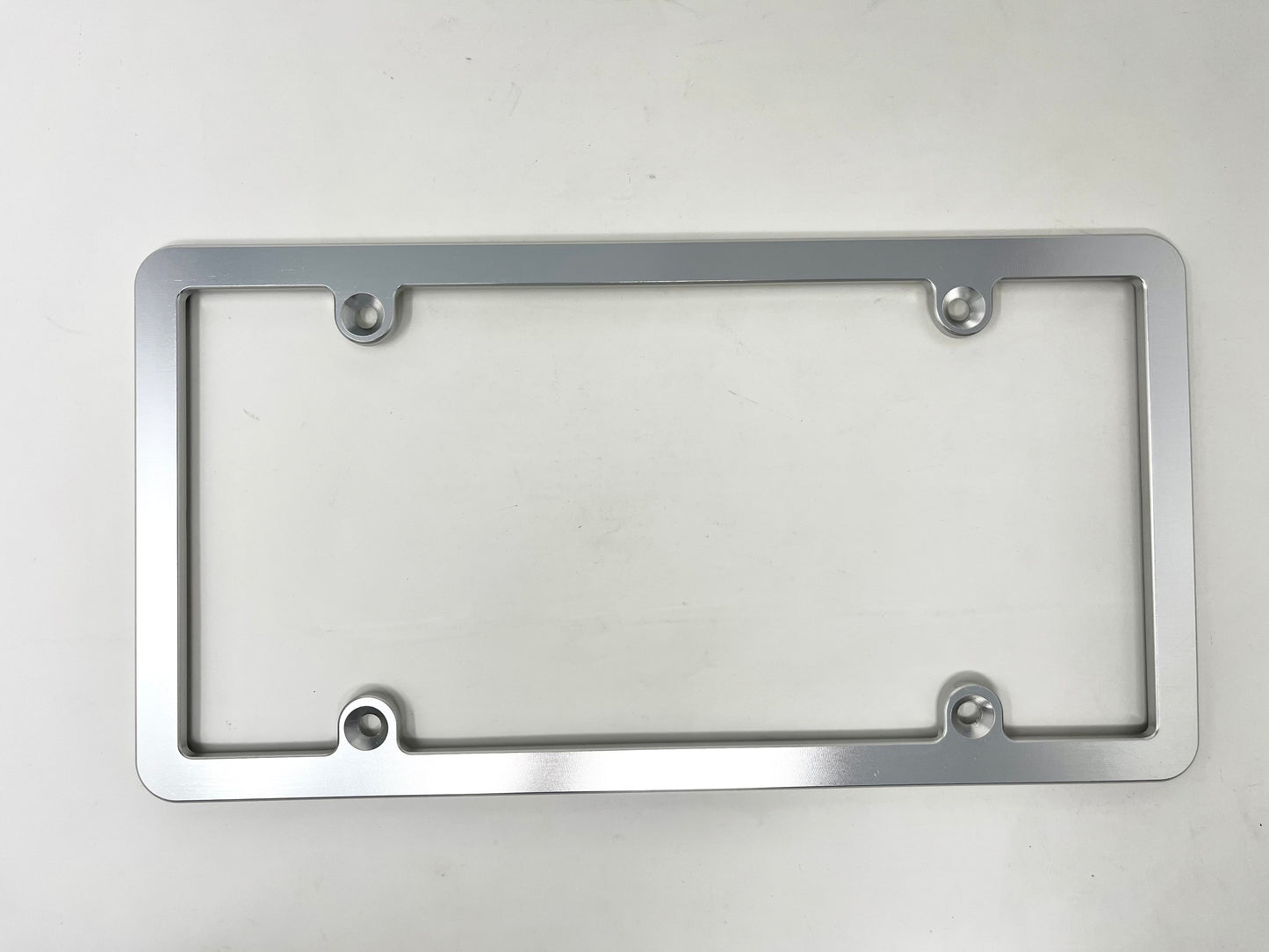 Billet Aluminum License Plate Frame Slim Silver