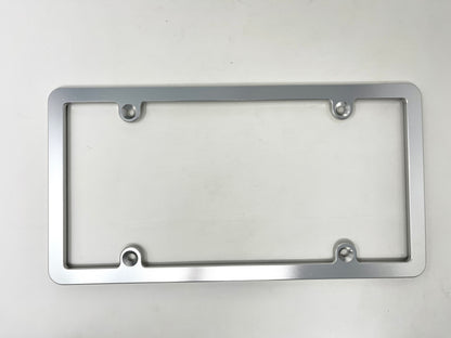 Billet Aluminum License Plate Frame Slim Silver