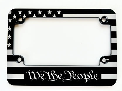 We the People American Flag Billet Aluminum Motorcycle License Plate Frame