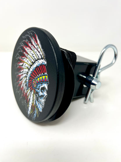 Indian Skull Headdress Hitch Cover