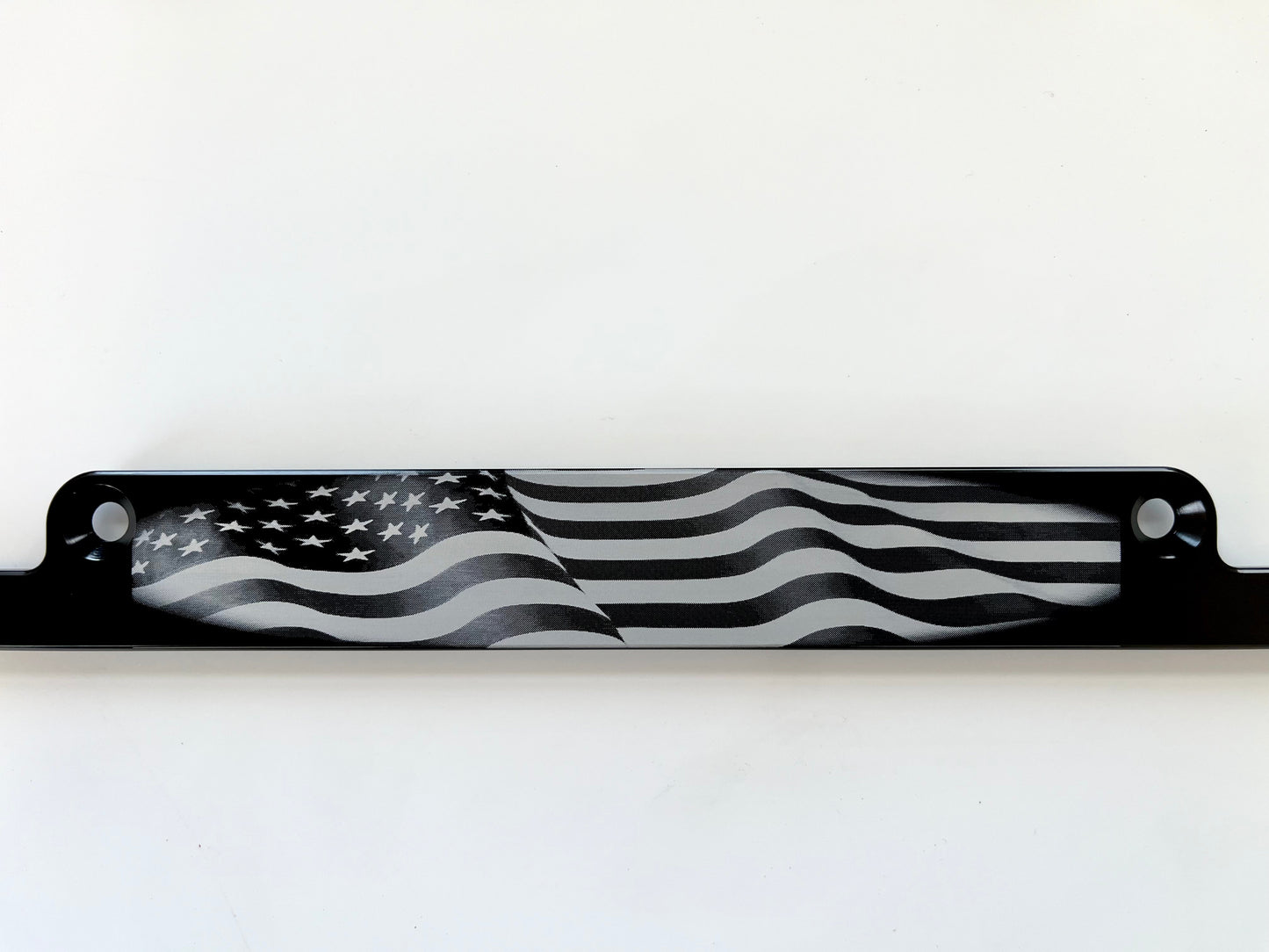 Waving American Flag Billet Aluminum License Plate Frame