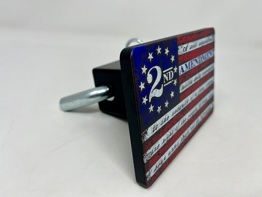 2nd Amendment Flag Full Color Aluminum Trailer Hitch Cover