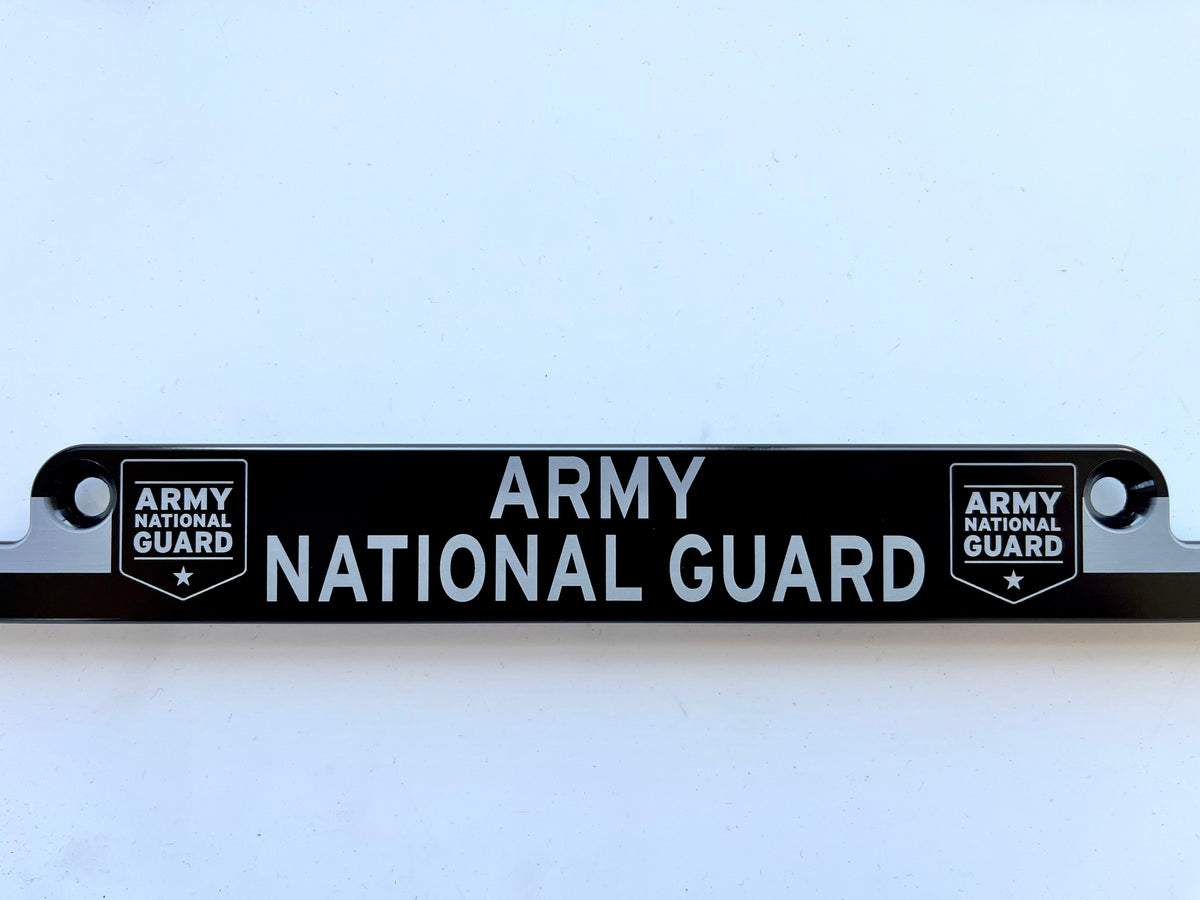 Army National Guard American Flag Billet Aluminum License Plate Frame