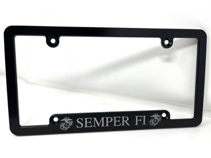 Semper Fi Marine Corps Billet Aluminum License Plate Frame