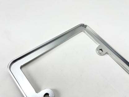 Billet Aluminum License Plate Frame Slim Silver