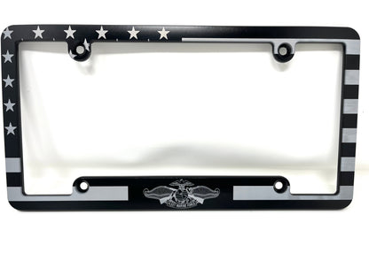 Fleet Marine Force American Flag Billet Aluminum License Plate Frame