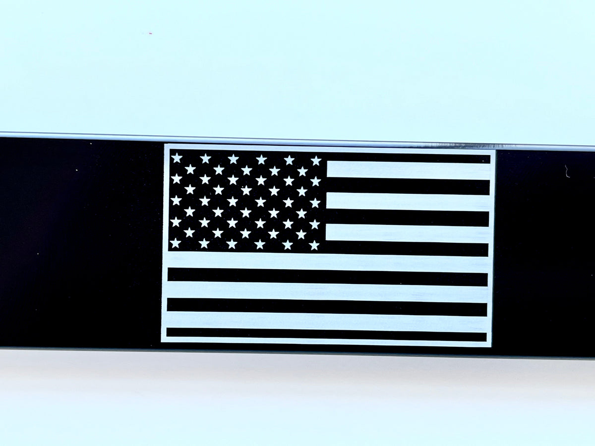 Small American Flag Billet Aluminum License Plate Frame