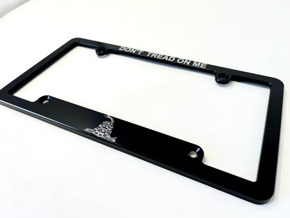 Don’t Tread On Me Gadsden Flag Billet Aluminum License Plate Frame