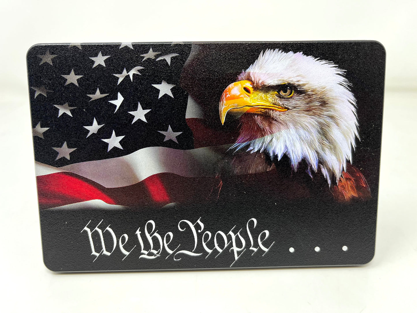 We The People With American Flag and Eagle Full Color Hitch Cover