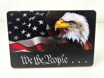 We The People With American Flag and Eagle Full Color Hitch Cover