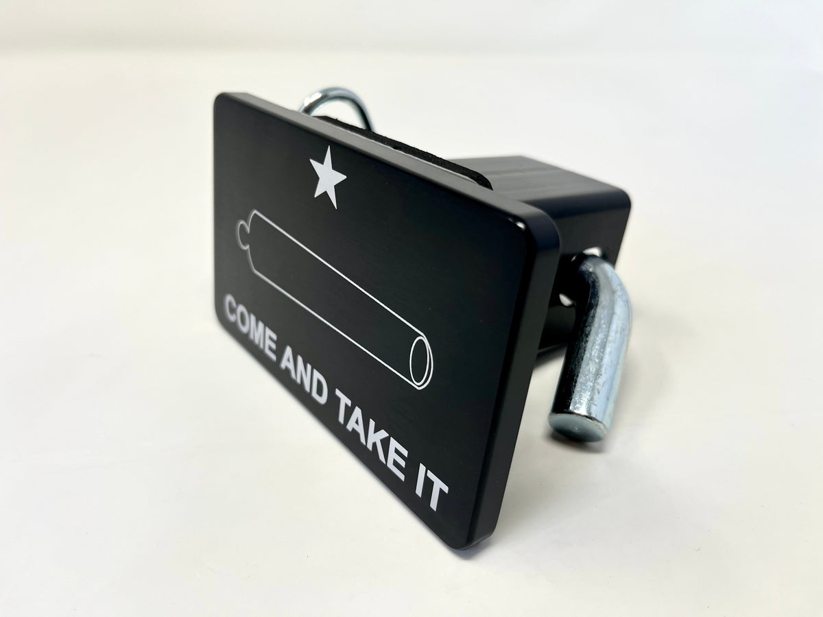 Come and Take It Texas Flag Laser Engraved Billet Aluminum Hitch Cover