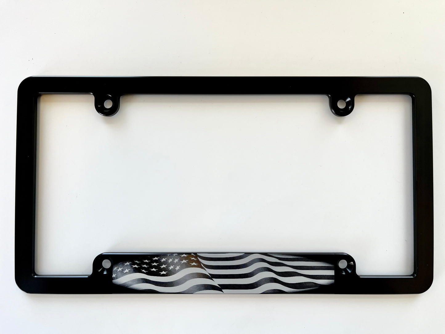 Waving American Flag Billet Aluminum License Plate Frame