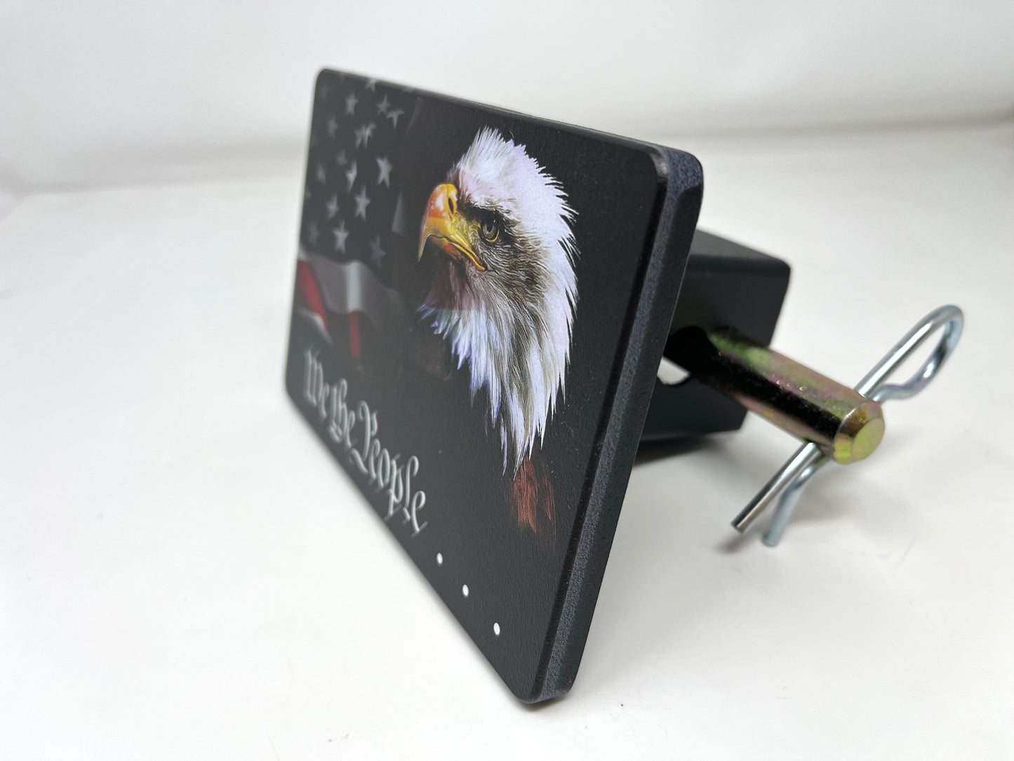 We The People With American Flag and Eagle Full Color Hitch Cover