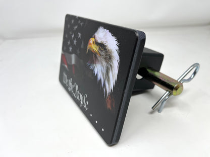 We The People With American Flag and Eagle Full Color Hitch Cover