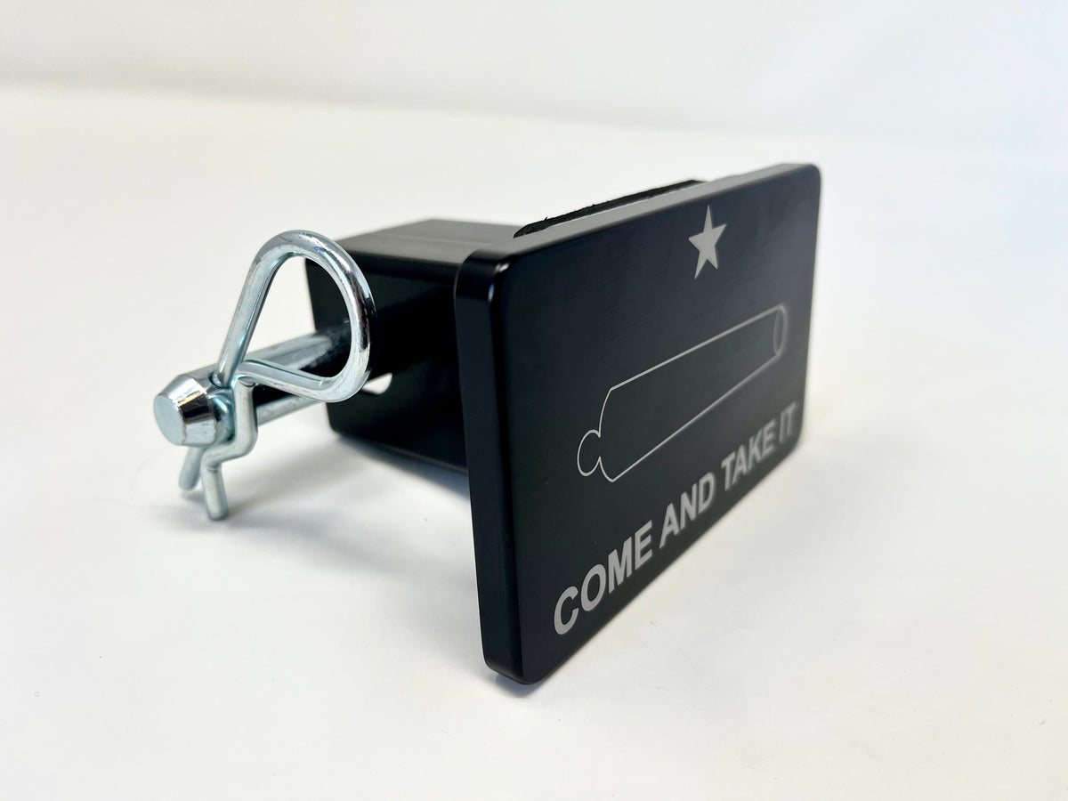 Come and Take It Texas Flag Laser Engraved Billet Aluminum Hitch Cover