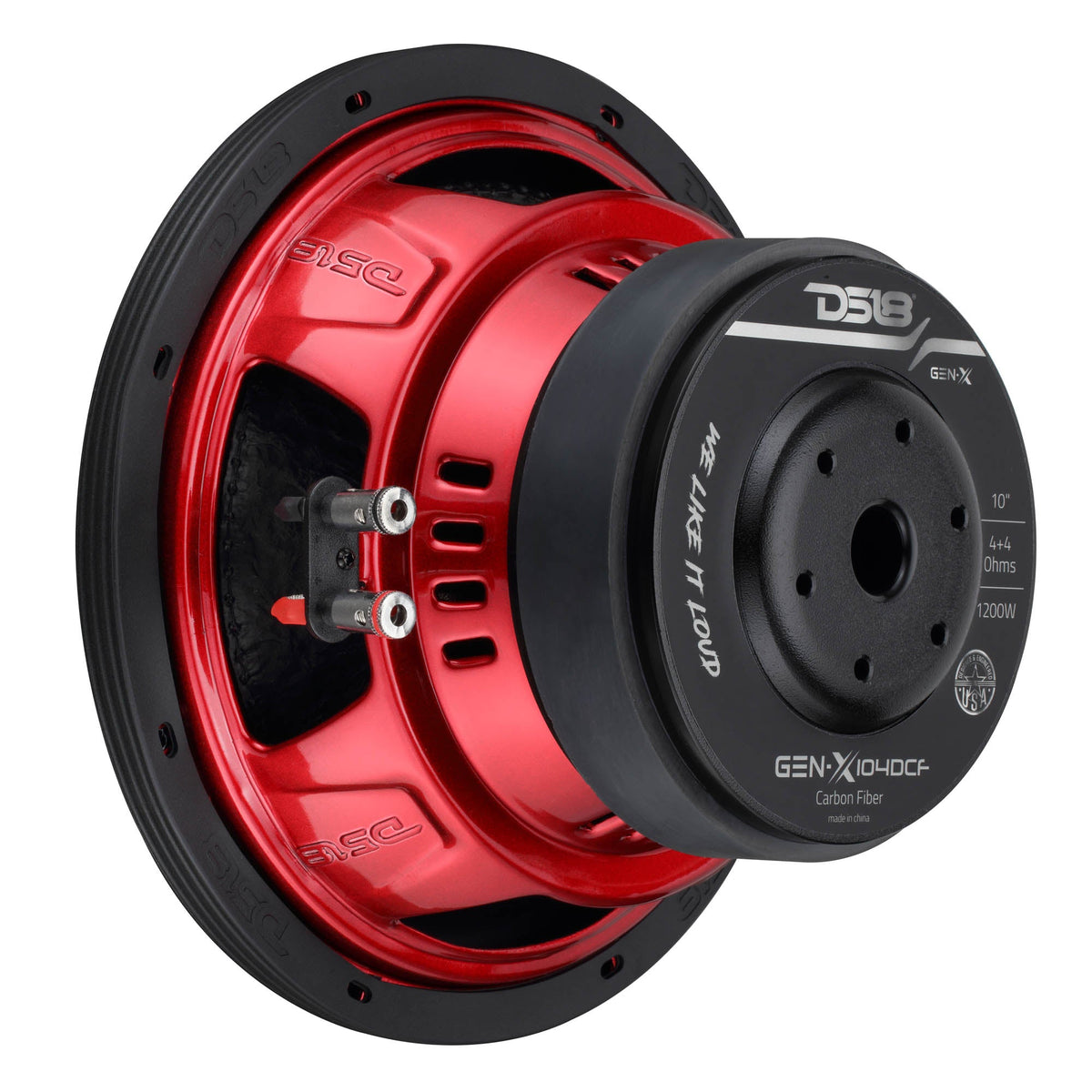 GEN-X 10" Subwoofer with Carbon Fiber Dust Cap | 600W RMS Dual 4-Ohm Voice Coils